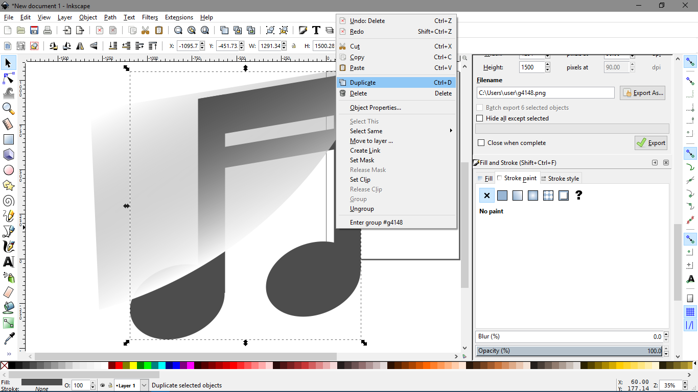 Inkscape как сделать горизонтальный лист